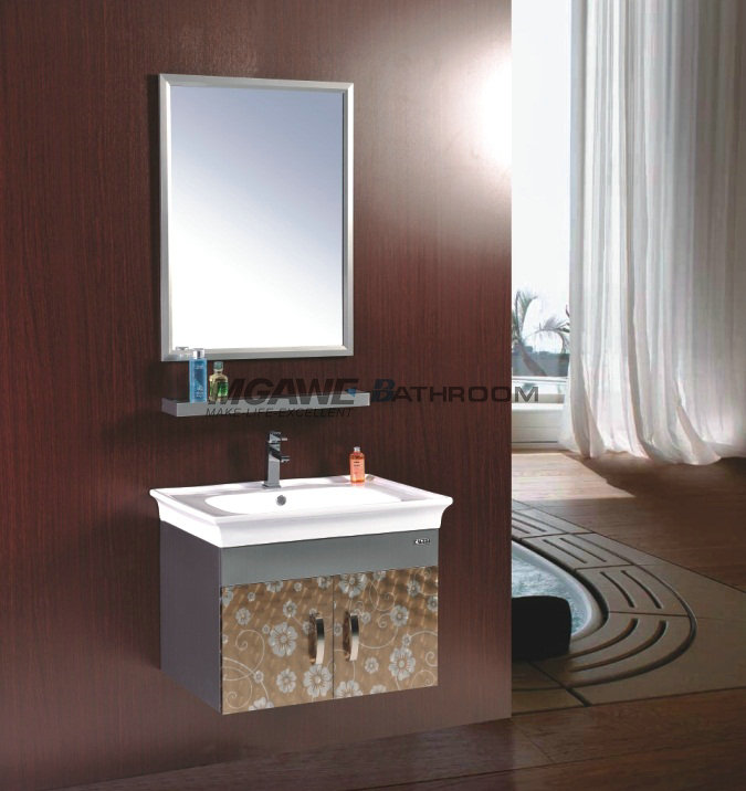 bathroom cabinets stainless steel mirrored SS-4020