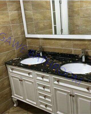 custom double basin vanity