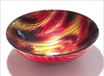 wholesale Glass Vessel Sink, with cUPC certificate, red color fish vessel 8024