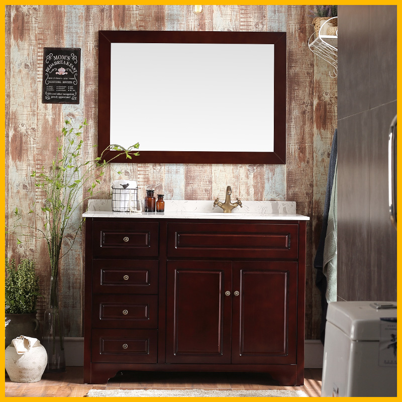 40inch light Hotel Designs brown Cabinet Bathroom Vanity 