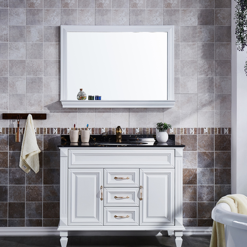 solid oak bathroom vanity cabinet set