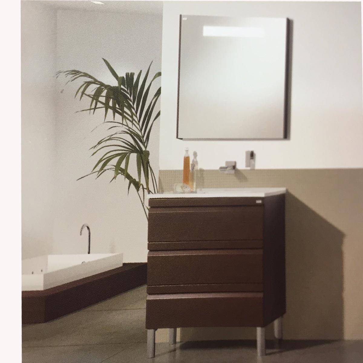 chocolate color toilet vanity cabinet with thin ceramic basin floor stand