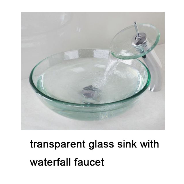 Round Bathroom Tempered Glass Basin Set Vessel Vanity Sink Bowl With Faucet New Round Bathroom Tempered Glass Basin Set Vessel