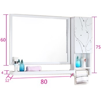 white color stainless steel bathroom mirror cabinet for hotel construction