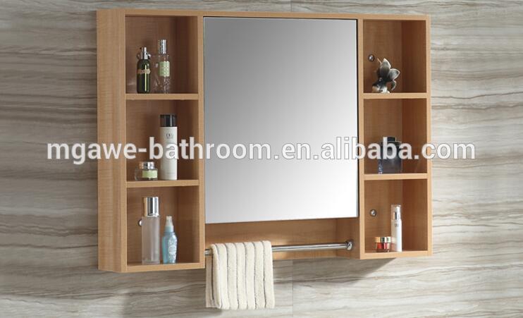 solid wood wall mounted mirror cabinet with shelf bathroom medicine cabinet storage
