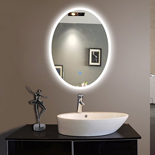 oval shape bath led mirror with frosted glass mirror
