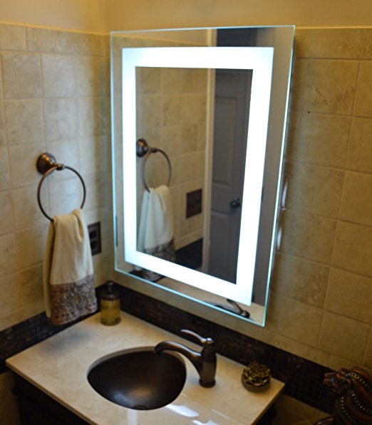 Wall Mounted Lighted Vanity Mirror LED Commercial Grade 24