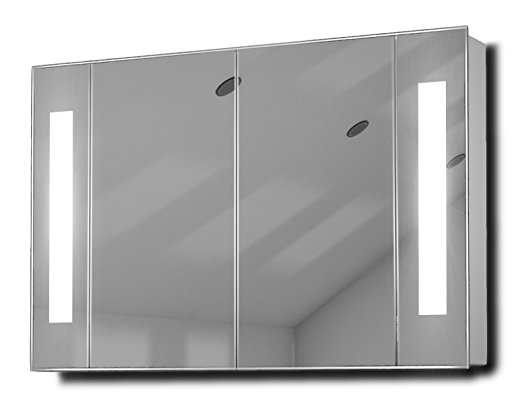 LED Bathroom mirror Cabinet With two doors and shelf inside