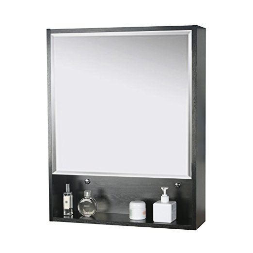 Storage Bathroom Medicine Cabinet Organizer Mirror Storage  Wall Mounted Mirror Cabinet Black