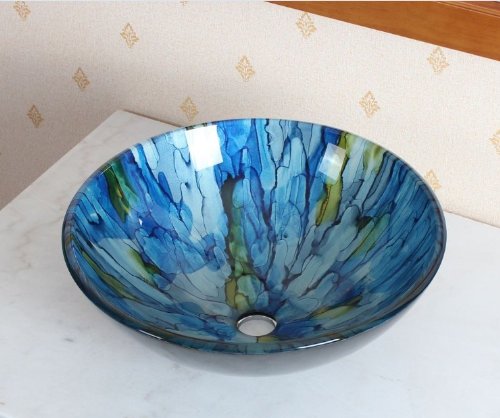 modern glass vessel sinks 420mm diameter glass bowl sink