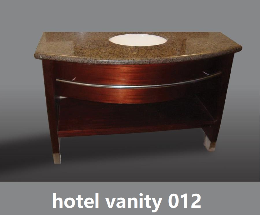 48inch hotel vanity cabinet with granite counter top and stainless steel towel bar