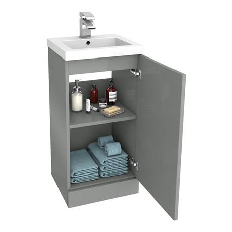 small size grey bathroom vanity furniture standing cabinet