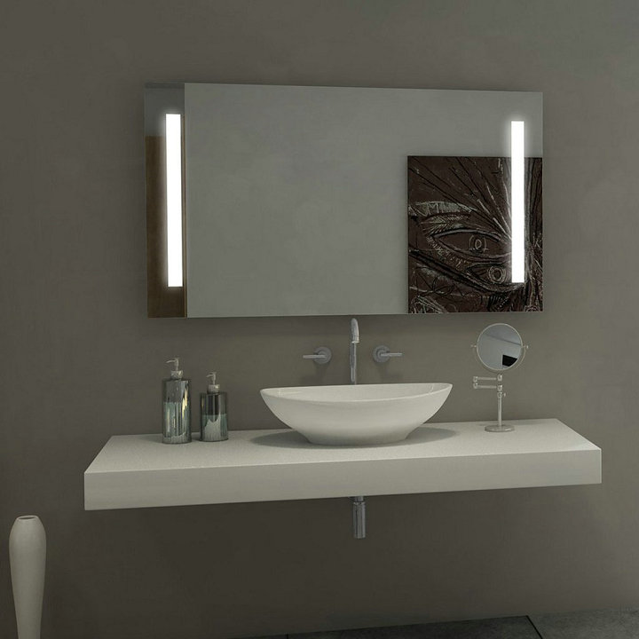hotel backlit led bathroom smart mirror with defogger