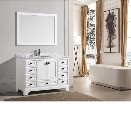 48inch mat white modern bathroom vanity, bathroom furniture