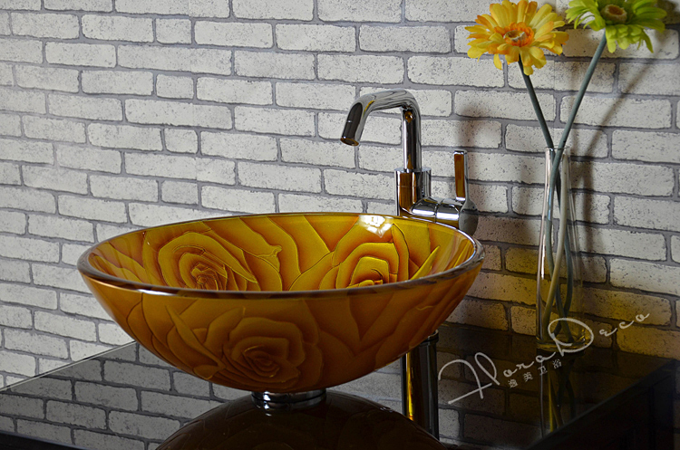 Made In China Counter Glass Basin Faucets for yellow Vessel Sinks 7006