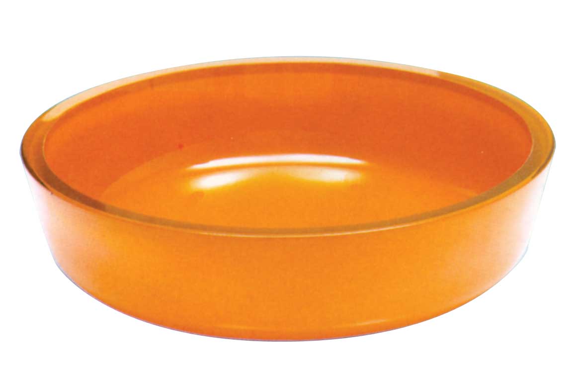orange glass vessel sink P26