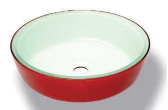 red glass vessel sink P78
