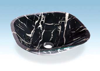 glass vessel sink square P45