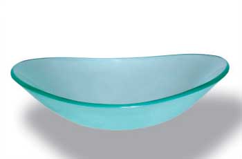 oval frosted glass vessel sink P47
