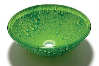 green glass vessel bathroom sinks P65