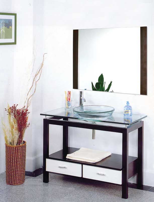 best design bathroom glass wash basin cabinet china XD-105