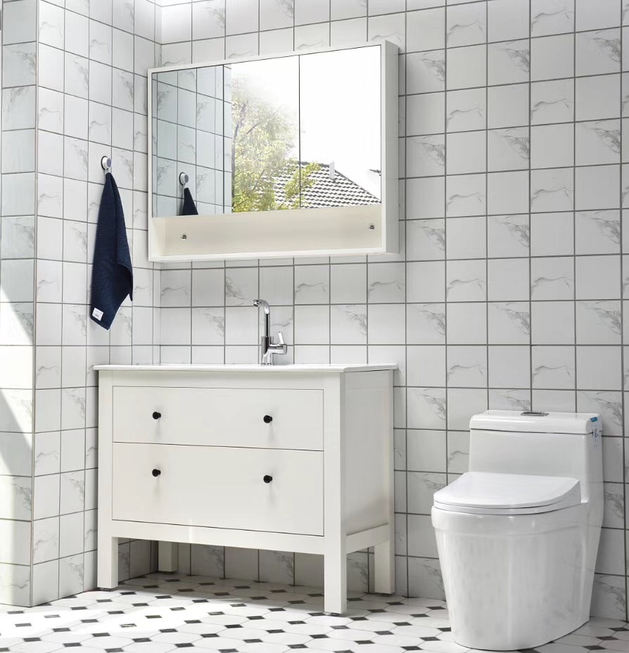 floor stand white bathroom vanity with medicine cabinet