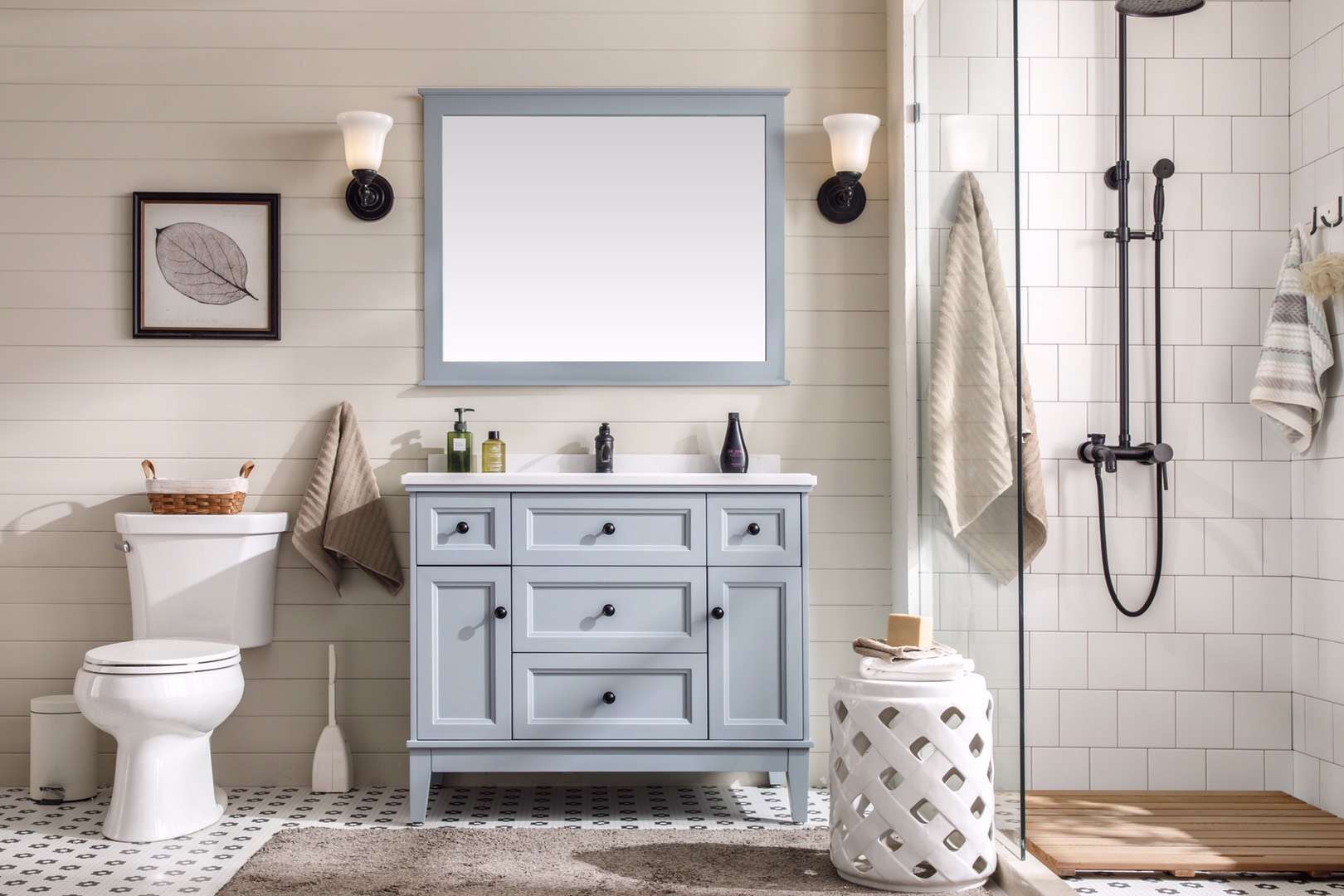 Bathroom Vanity Grey Washed Wood