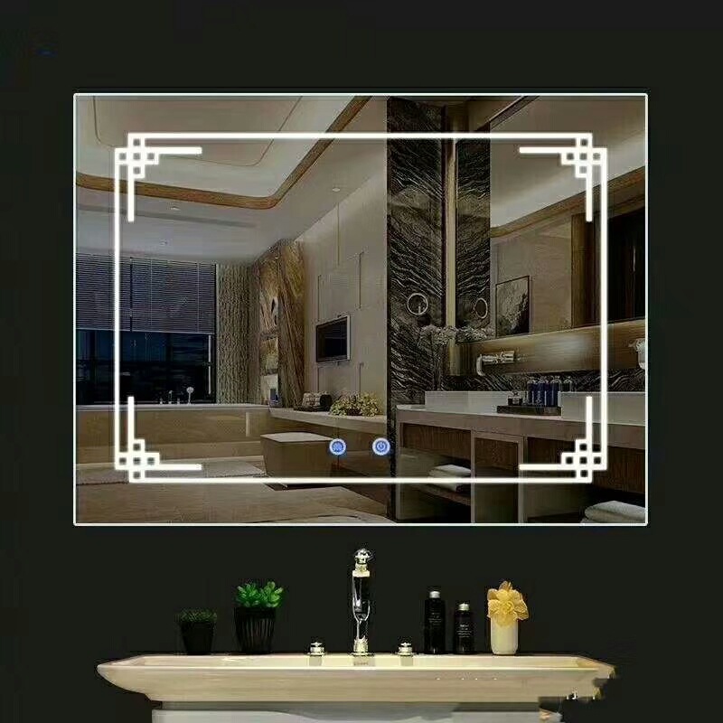contemporary illuminated backlit mirror with led lights design for bathroom wall decoration