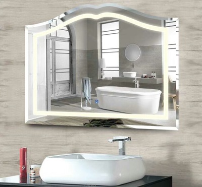 Custom wall mounted backlit vanity modern anti fog frameless intelligent touch screen smart led illuminated bathroom mirror
