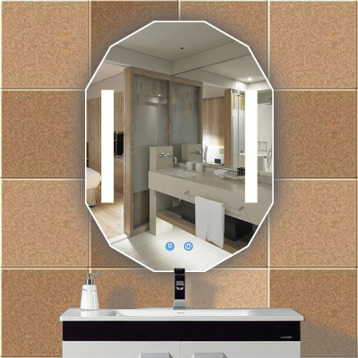 diammond shape bathroom led mirror with sensor touch