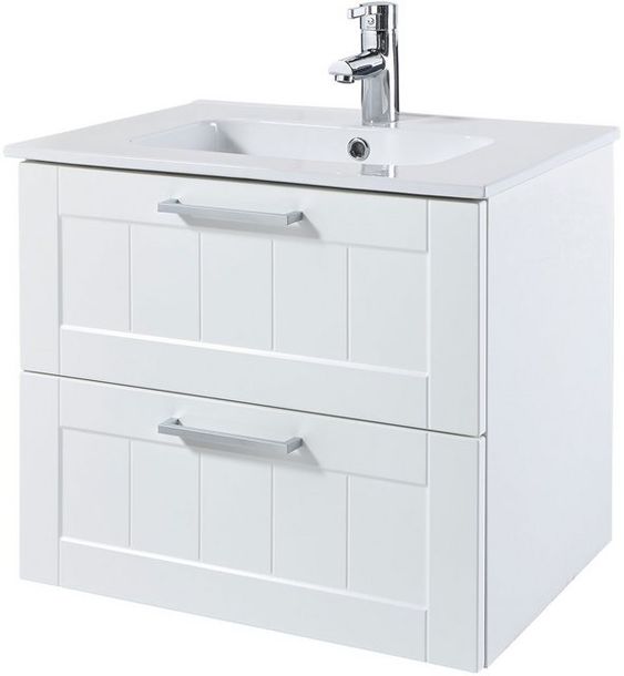 24 Inch White Bathroom Vanity With Ceramic Basin MCS-6014