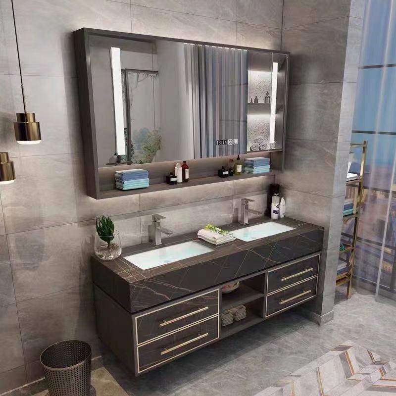 double sink bathroom vanity set with medicine cabinet 9072-150