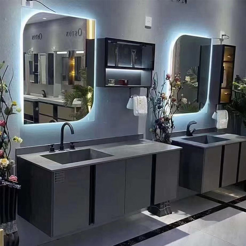 48 inch bathroom vanity set with rock stone integral basin 9076-120