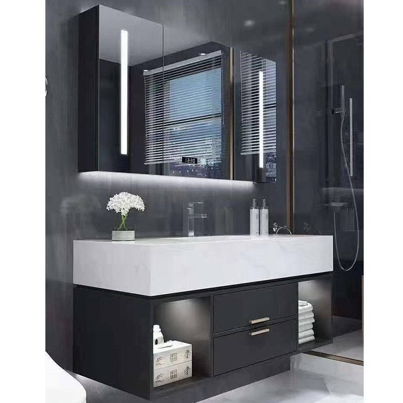 40 inch black bathroom cabinet set with medicine cabinet 9078-100