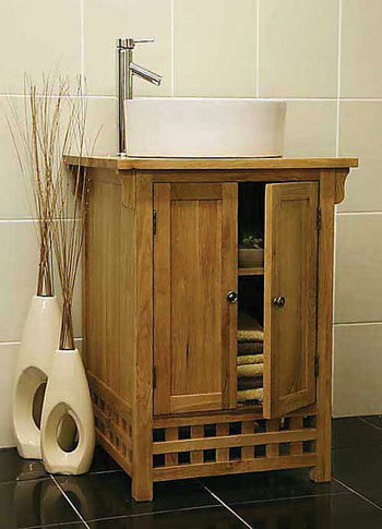 oak bathroom cabinet
