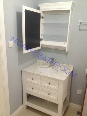 custom sink vanity with medcine cabinet