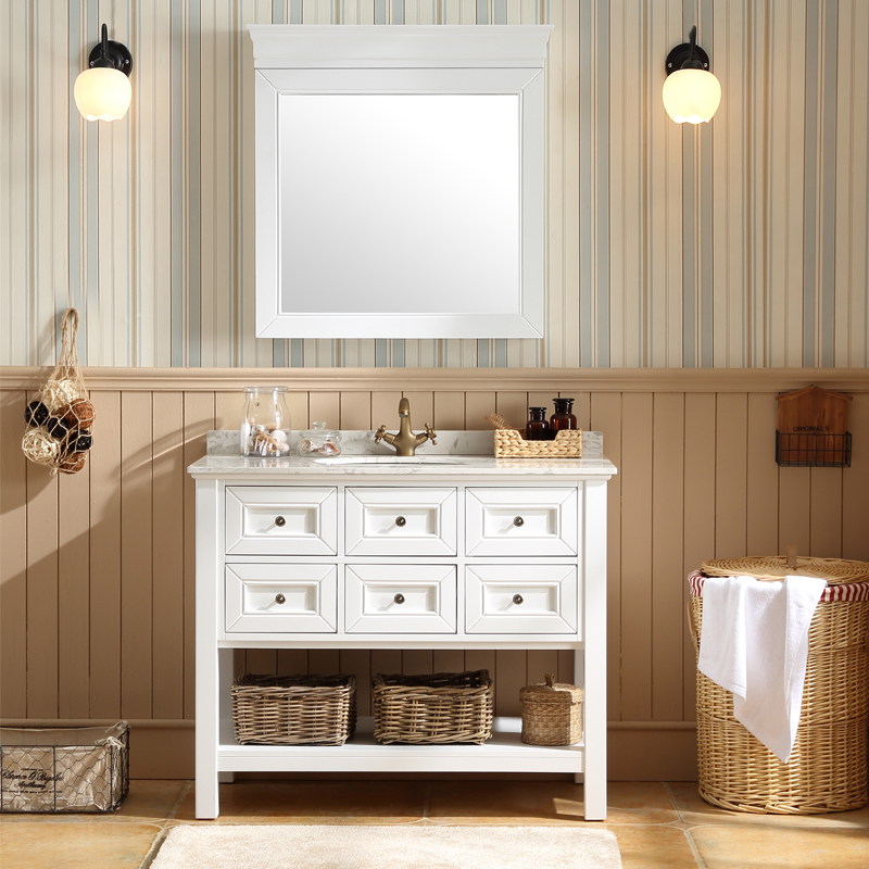 white bathroom vanity set with mirror cabinet