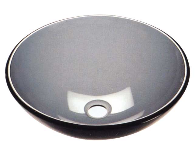 grey color bathroom glass vessel sink