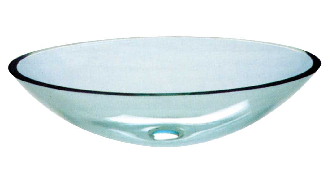 oval glass washbasin