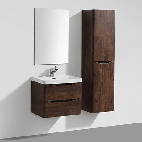 chesnut bathroom vanity with side cabinet