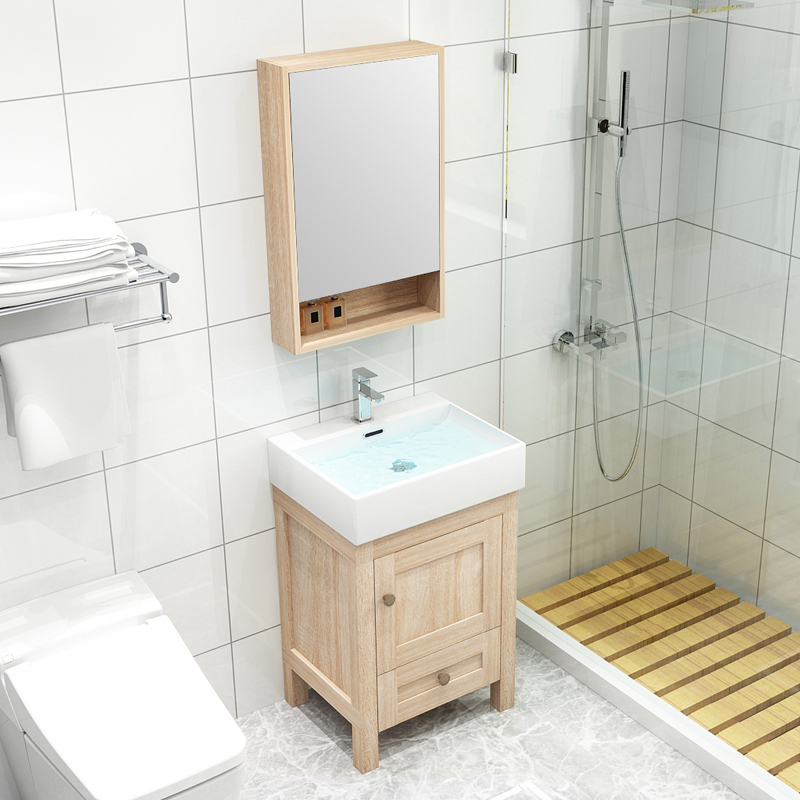 wood nature color bathroom vanity small size