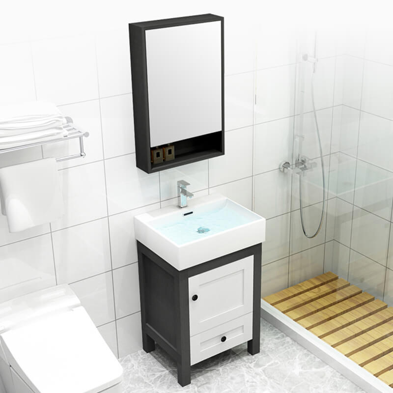 Small apartments white lacquer waterproof bathroom vanity units with cheap price 