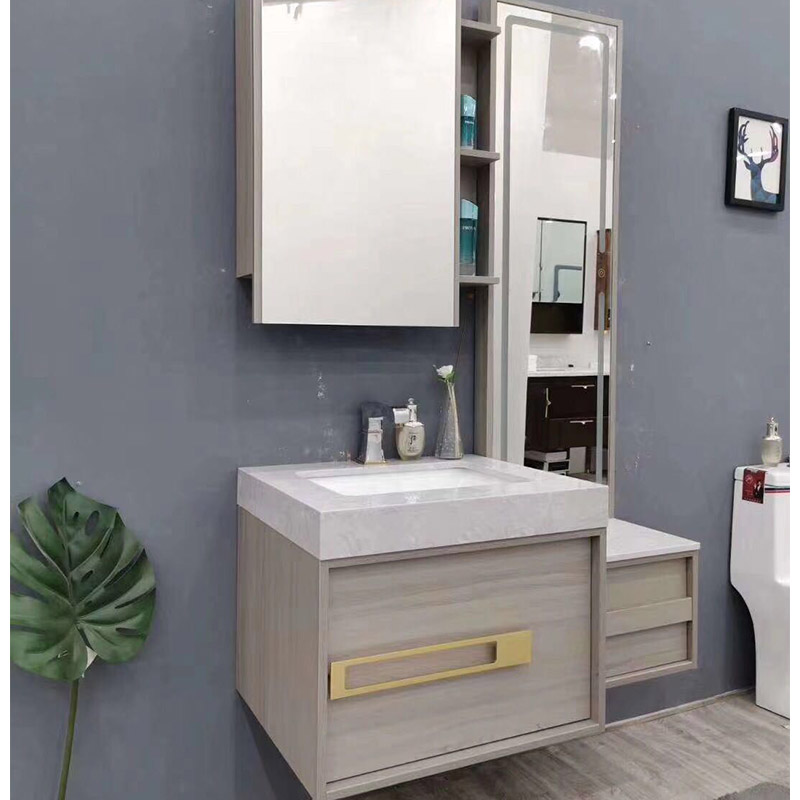 bathroom vanity set with led mirror , children wash basin