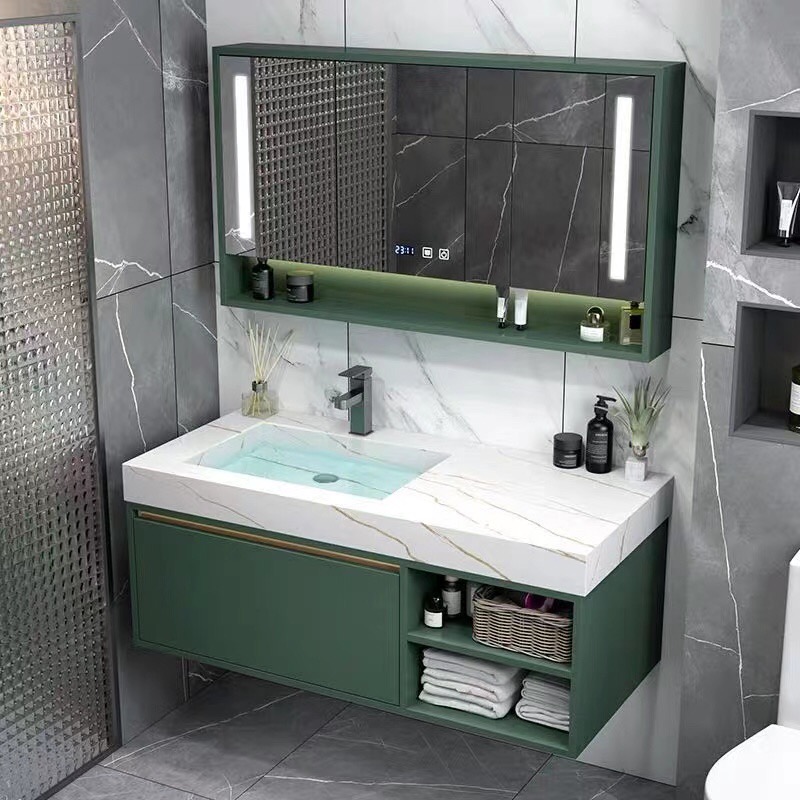 green color bathroom vanity set