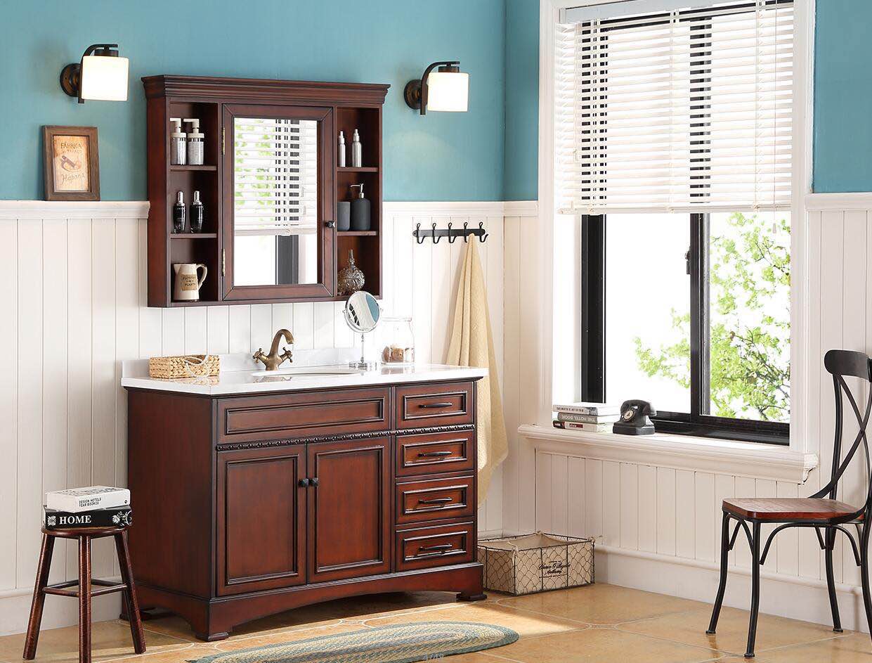 48inch bathroom vanity cabinet with marble top MG-SB101