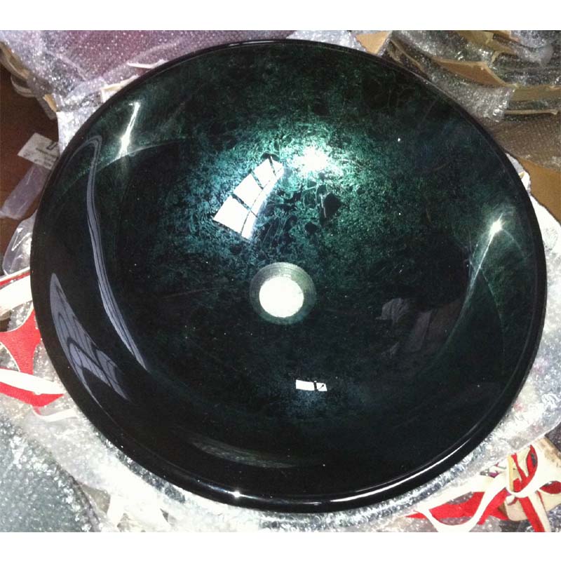 quality handcrafted tempered glass washbasins for america market