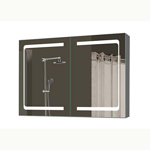 LED Vanity Medicine Cabinet Mirror 900x700mm With Double Sided Mirror led tape