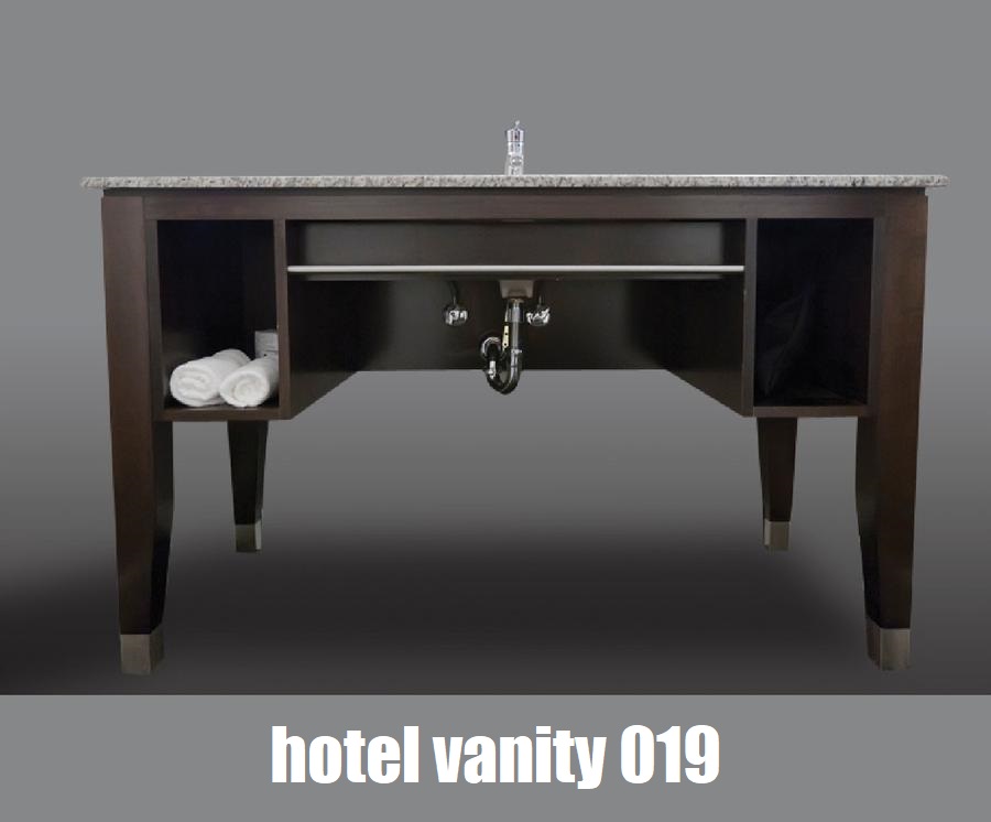 130cm hotel bathroom cabinet with granite top and shelf