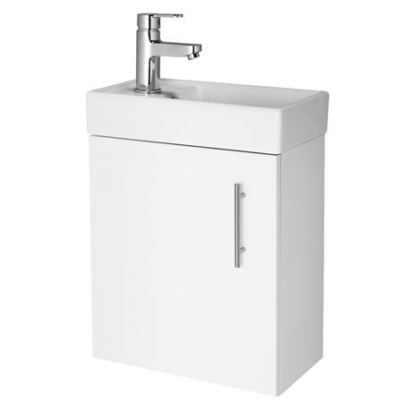 40cm wall mounted bathroom cabinet with ceramic basin