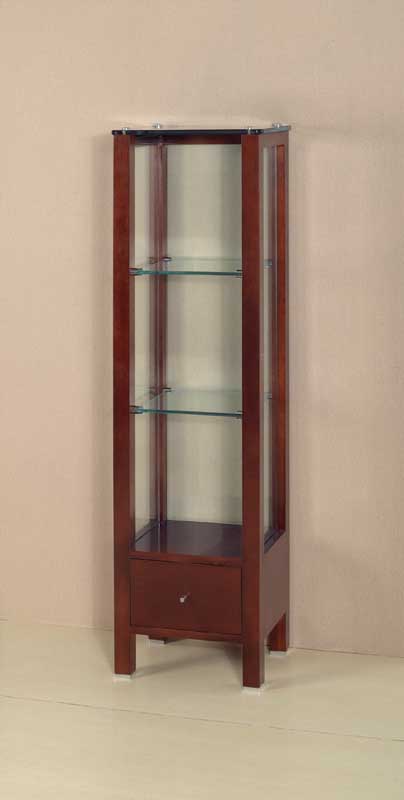 wood bathroom glass shelf tall boy with one drawer LG-05